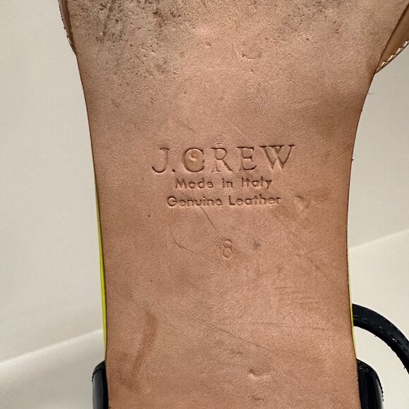 Jcrew Cece Patent Flats Ankle Strap Navy Nude Size 8 - Picture 10 of 10